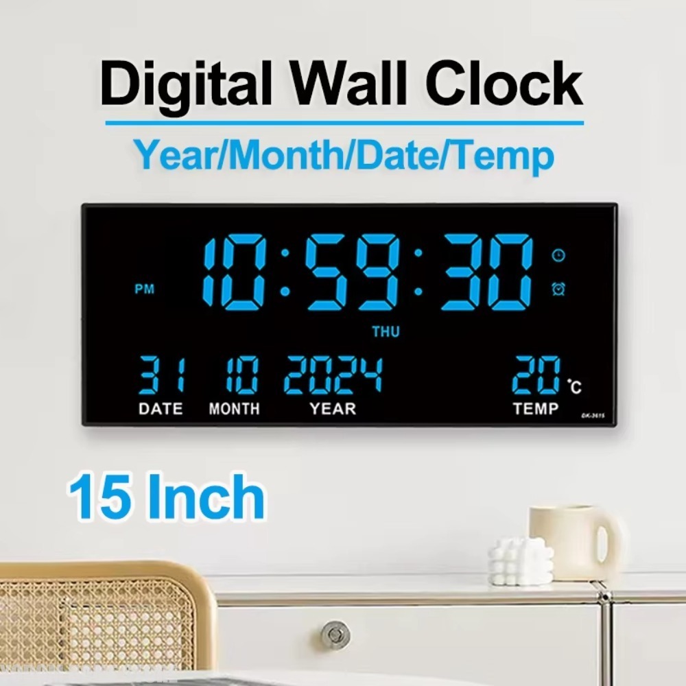 Weather Station Indoor - Digital Large Wall Clock Alarm Temperature
