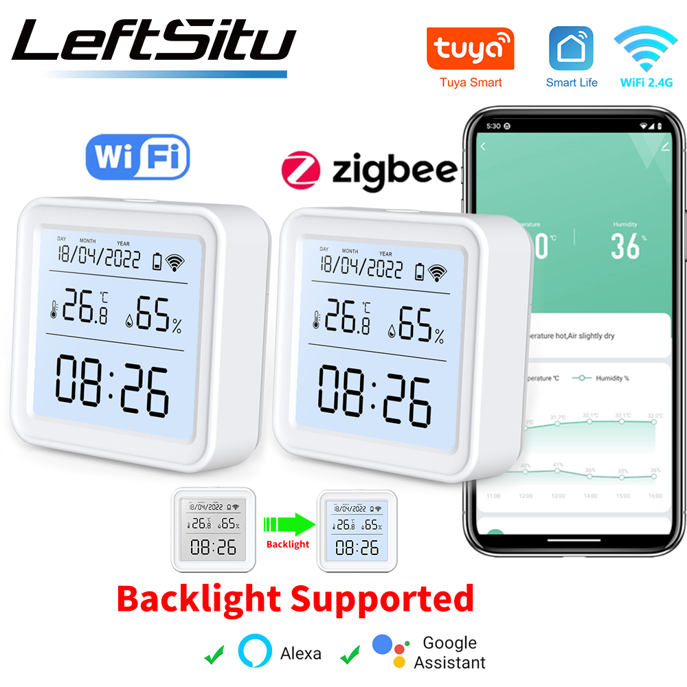 Weather Station Indoor - Tuya Zigbee WiFi Temperature Humidity Sensor