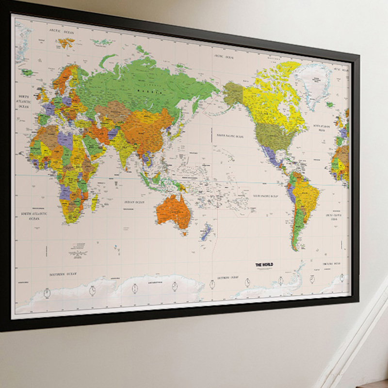 Star Map Poster - Wall Map,Polyester,World Map Without National Flag,Unframed
