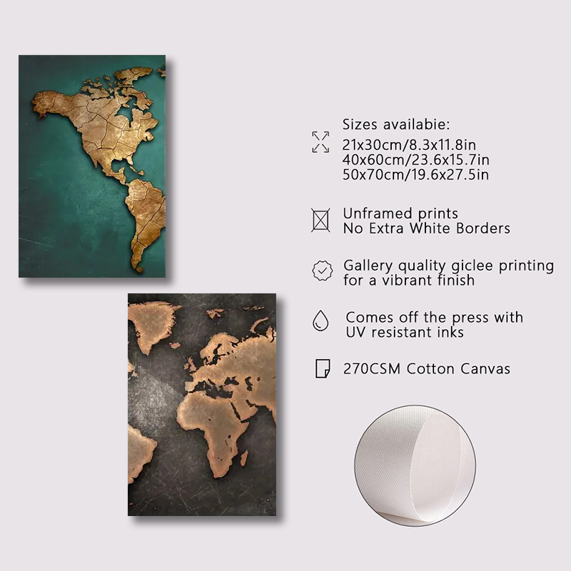 Retro World Map 3pcs/set Canva - đánh giá và giá Star Map Poster