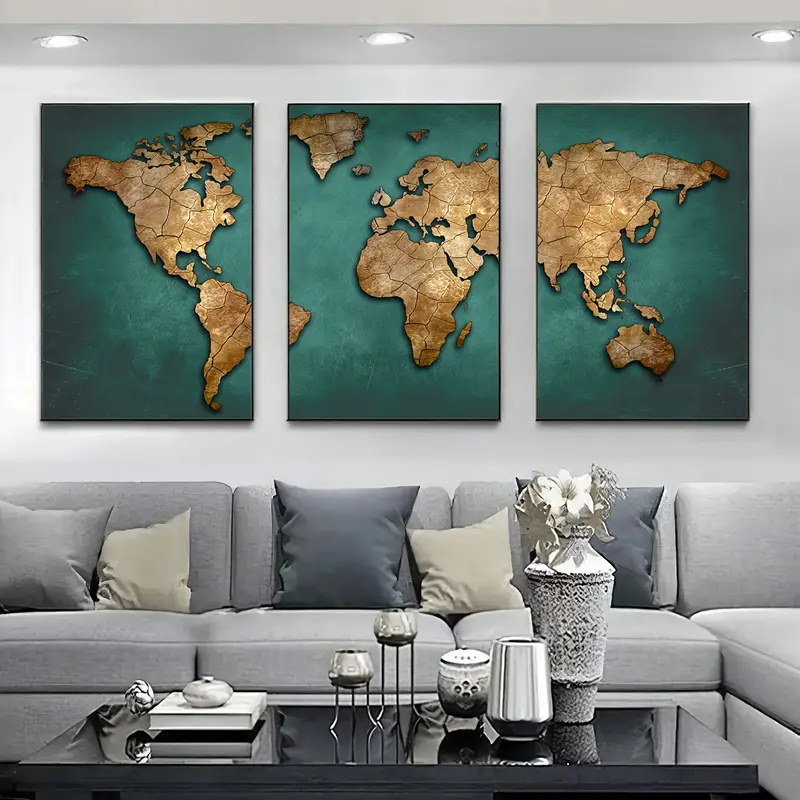 Retro World Map 3pcs/set Canva - đánh giá và giá Star Map Poster