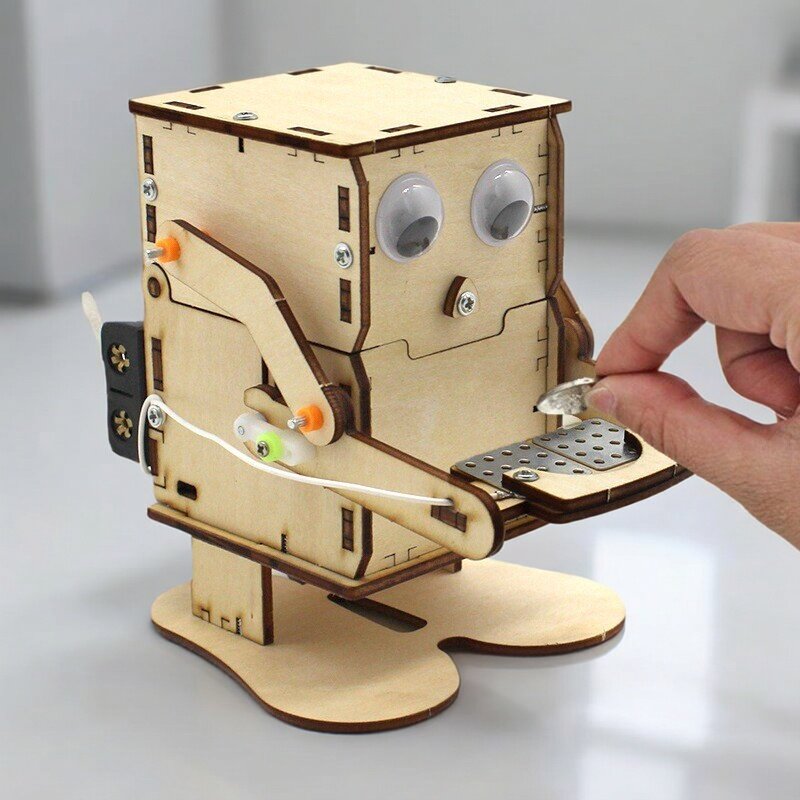Wooden Assemble DIY Robot Eati - đánh giá và giá Science Project Robot
