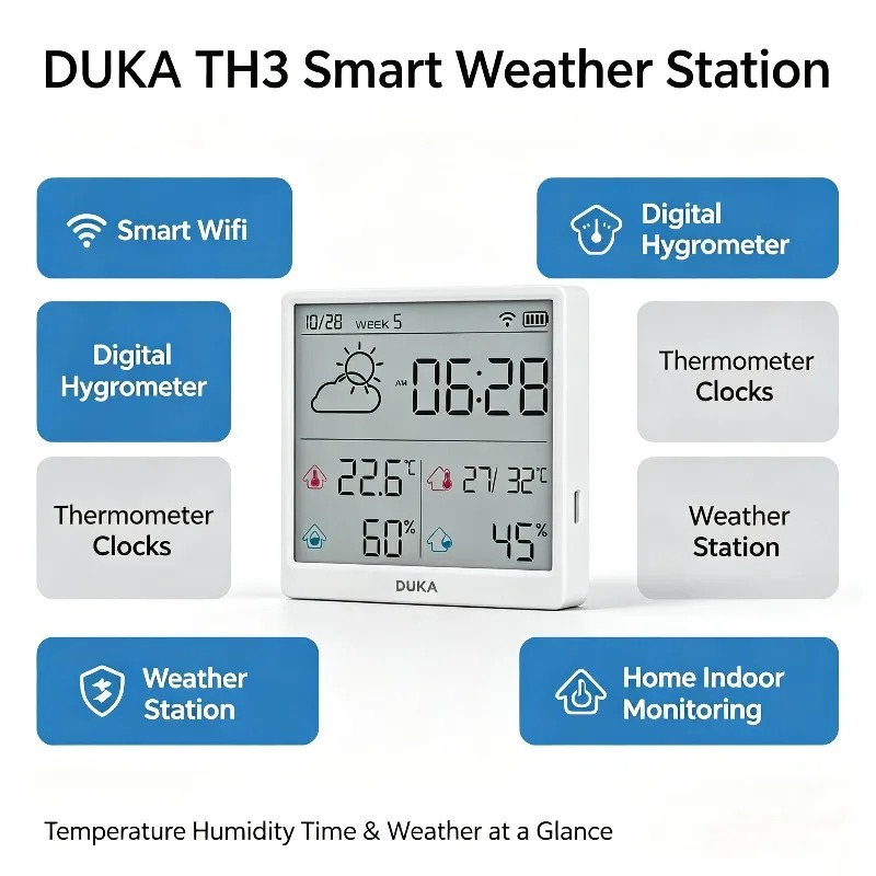 DUKA TH3 Wifi Smart Temperatur - đánh giá và giá Weather Station Indoor