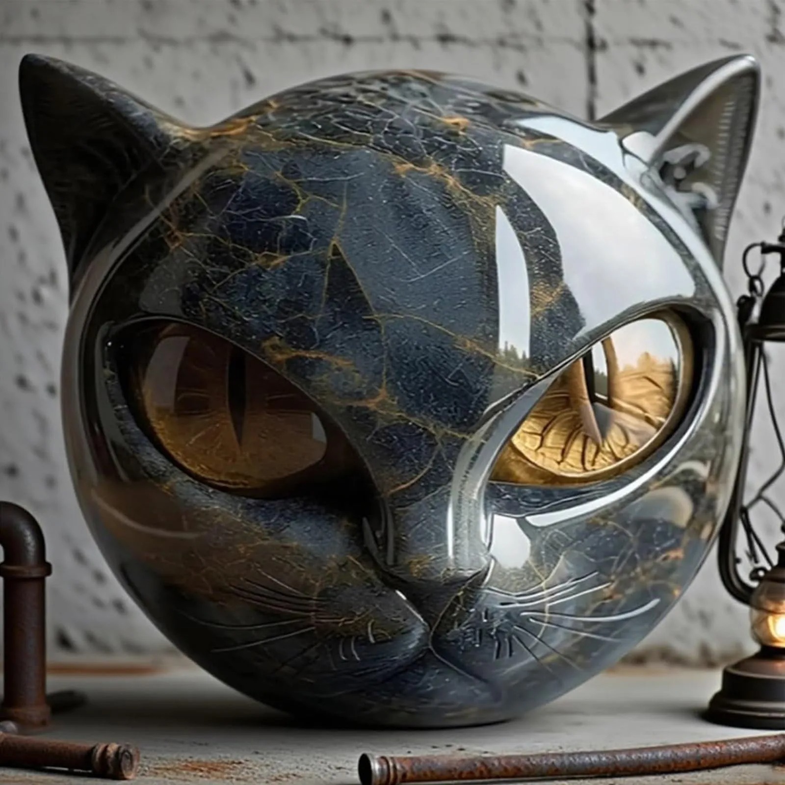 Decorative Black Cat Stone Fig - đánh giá và giá Newton Cradle Large